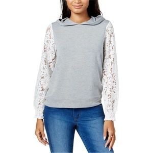 Madison Jules Lace Long Sleeves Hoodie Sweater